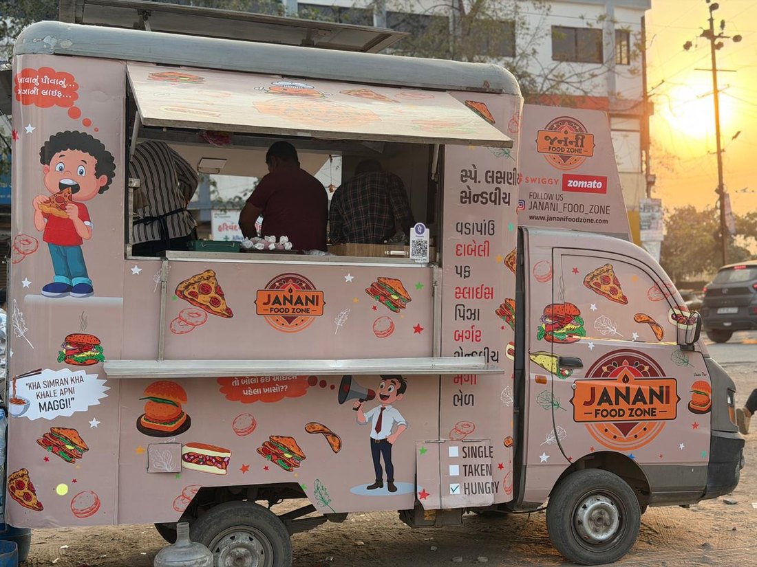 Janani Food Zone truck at sunset